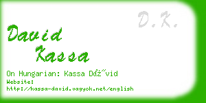 david kassa business card